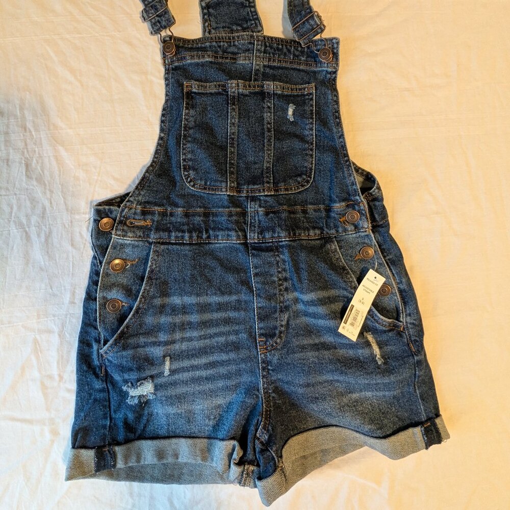 NWT No Boundaries Juniors Overall Denim Shorts